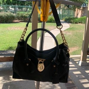 Michael Kors Black Hamilton Medium Satchel Shoulder Bag Great Condition